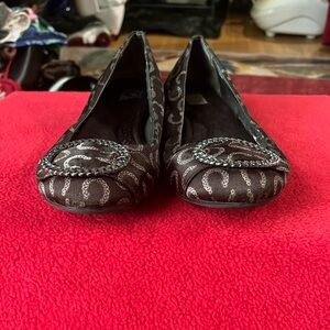 Brown Flats with Embellished Design